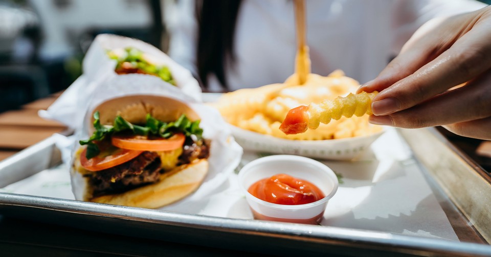 hamburger and french fries on a plate