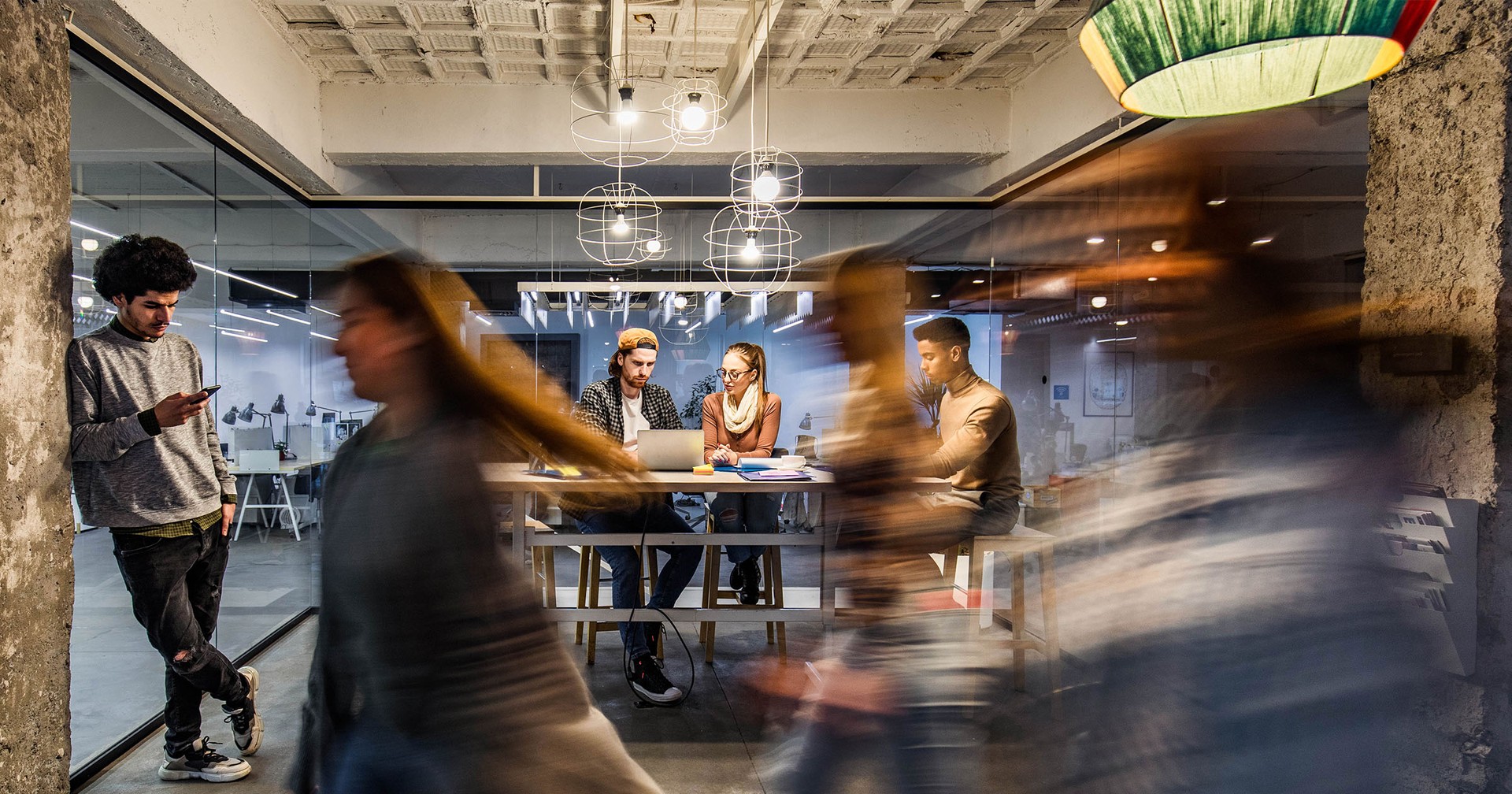 adults working with motion blurs