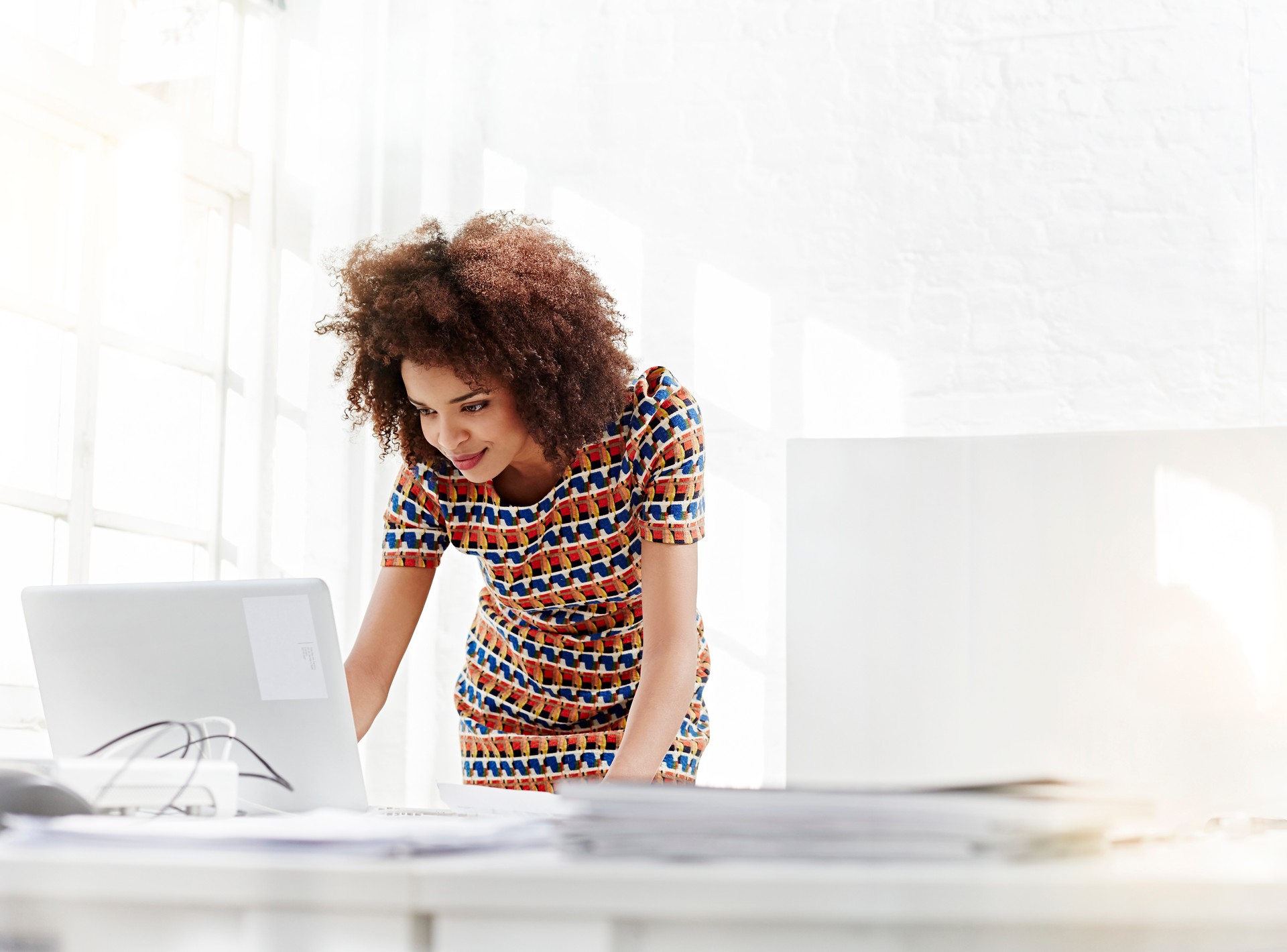 woman working on a laptop