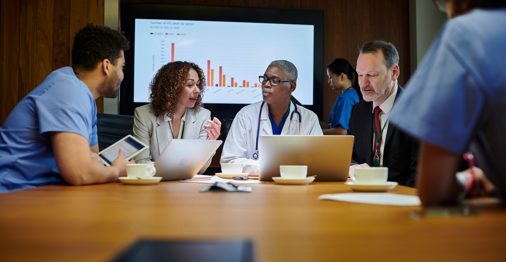 Healthcare Media team in discussion