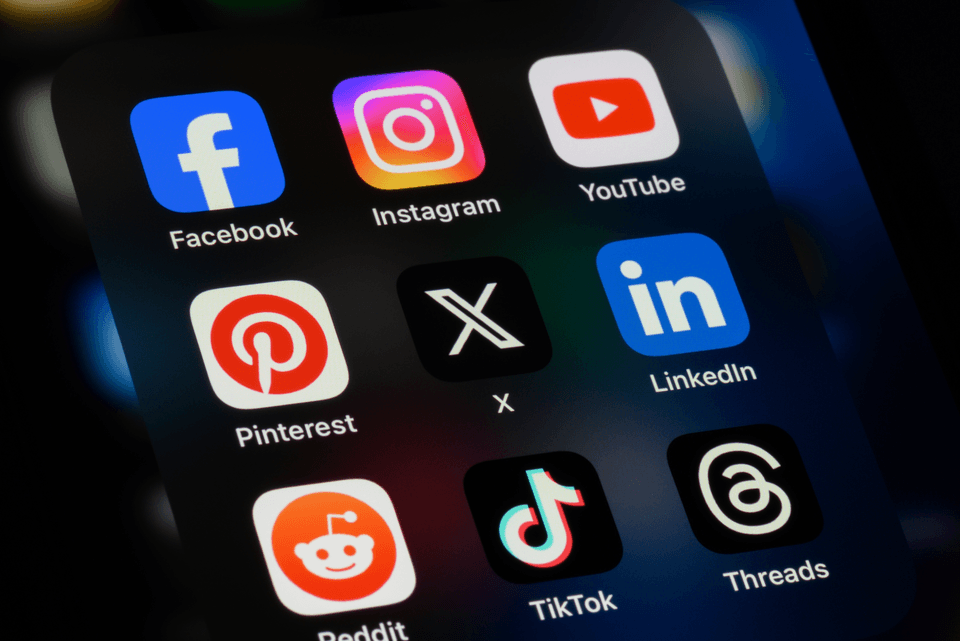smart phone with all the current social media app icons