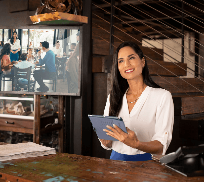 woman using a tablet