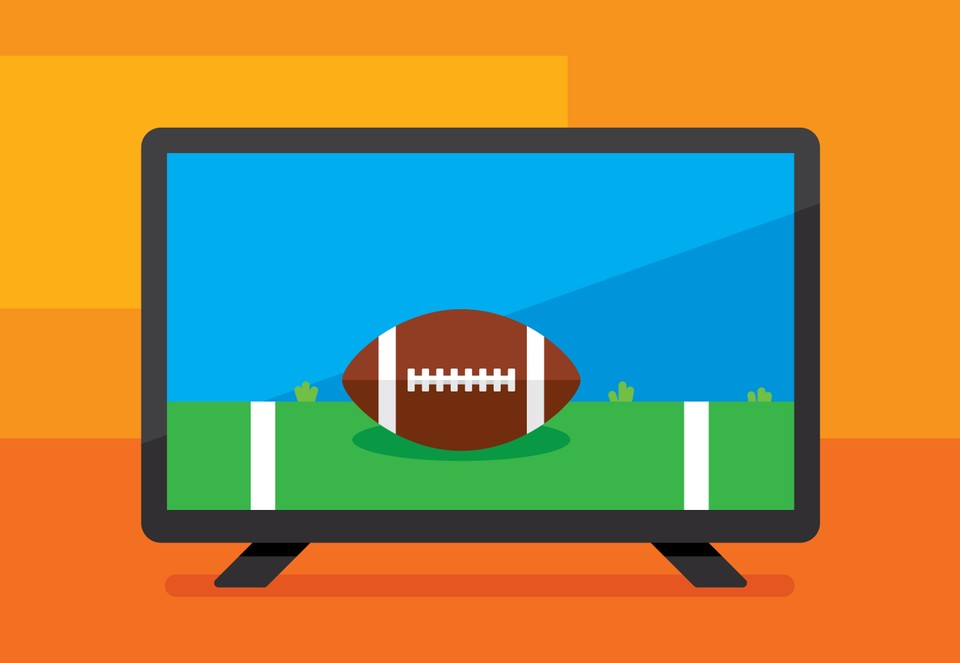 illustration football on tv