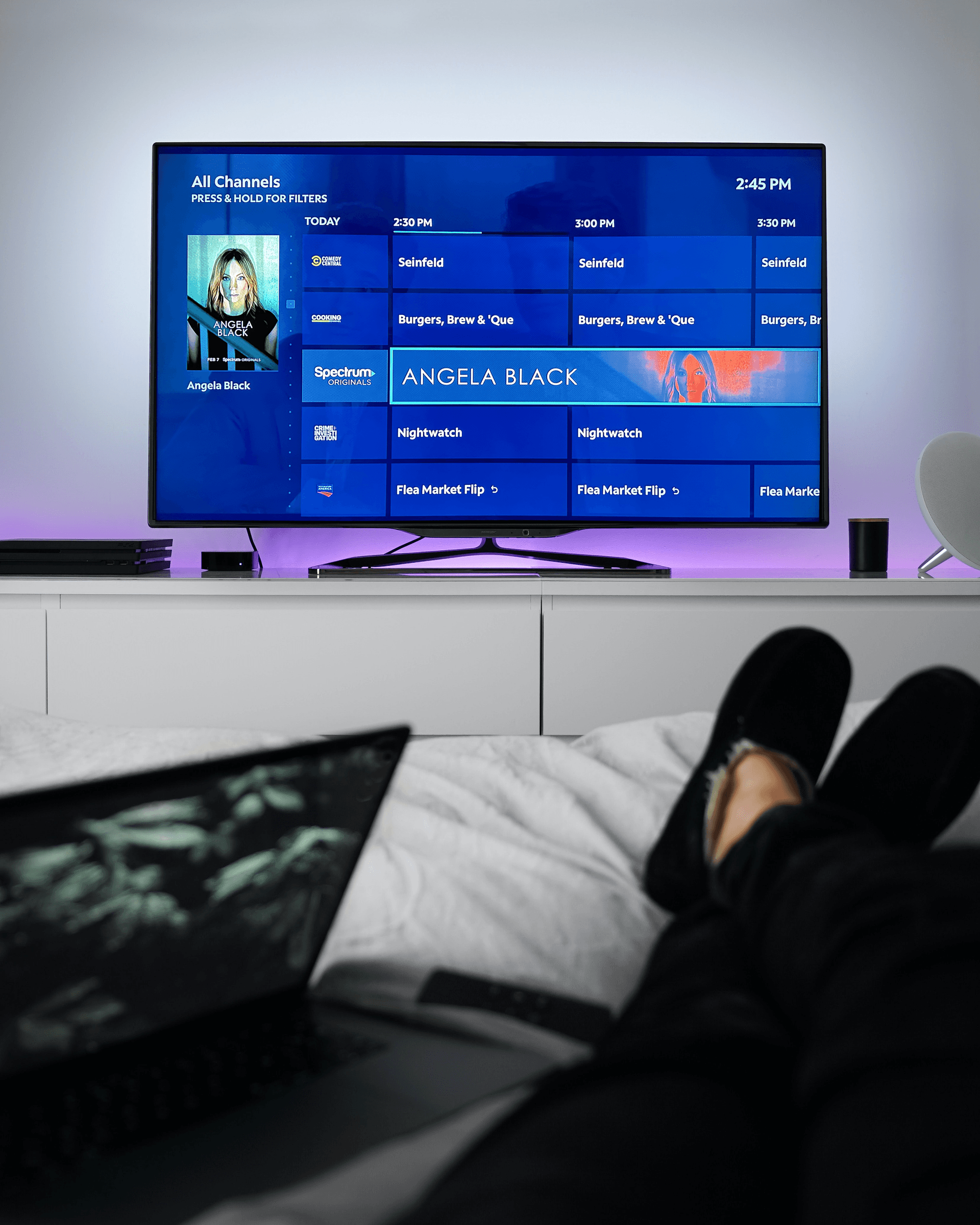 watching streaming platform on a tv